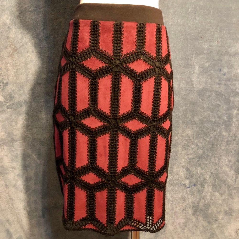 Black and maroon skirt